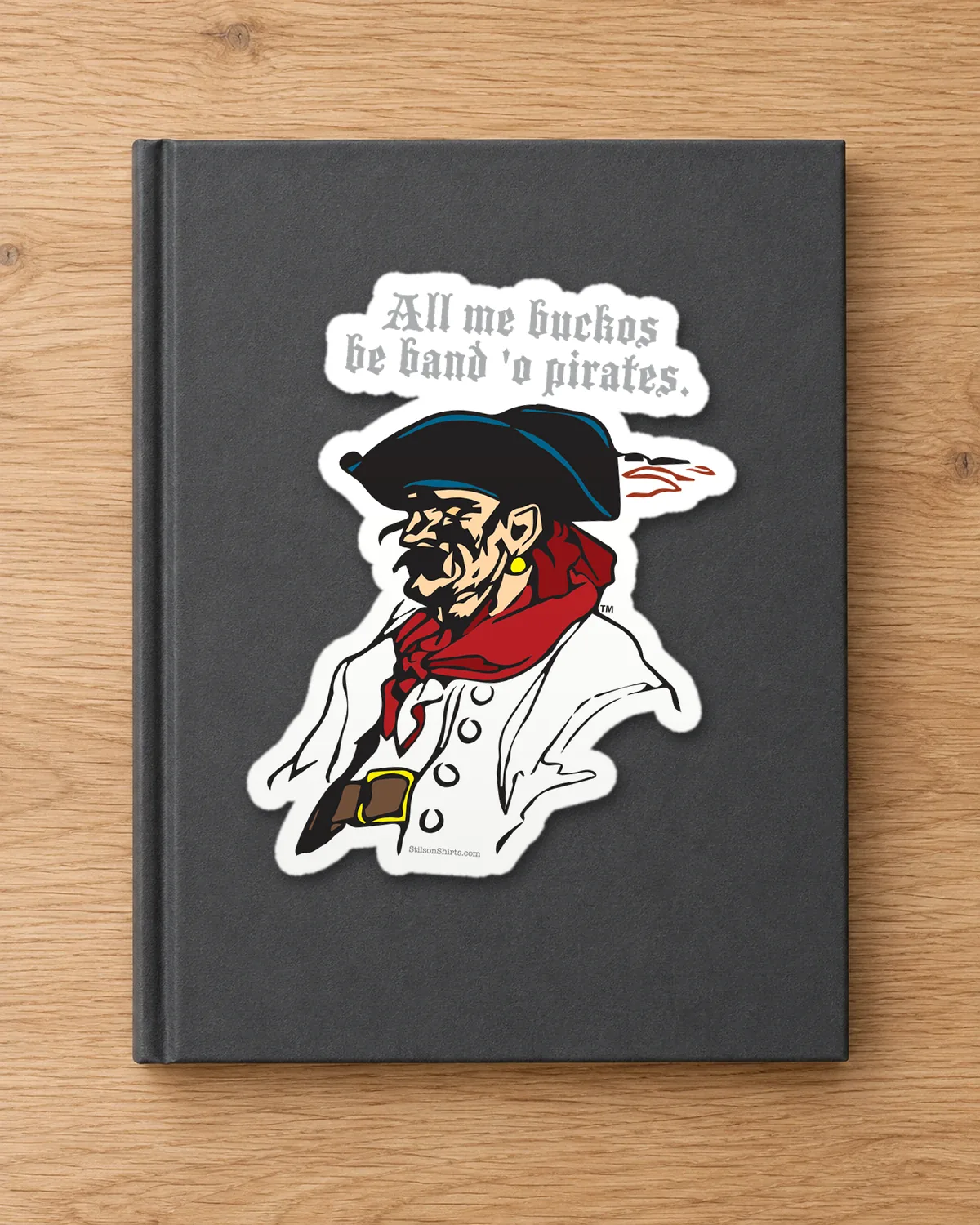 All Me Buckos tee on a die-cut sticker