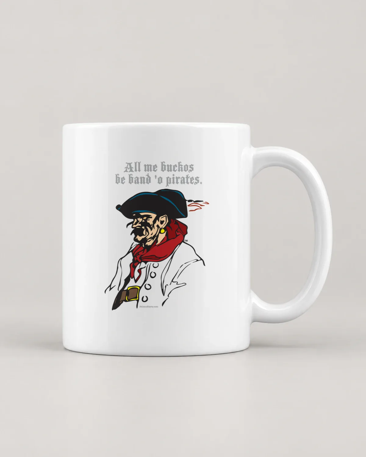All Me Buckos tee on a ceramic mug
