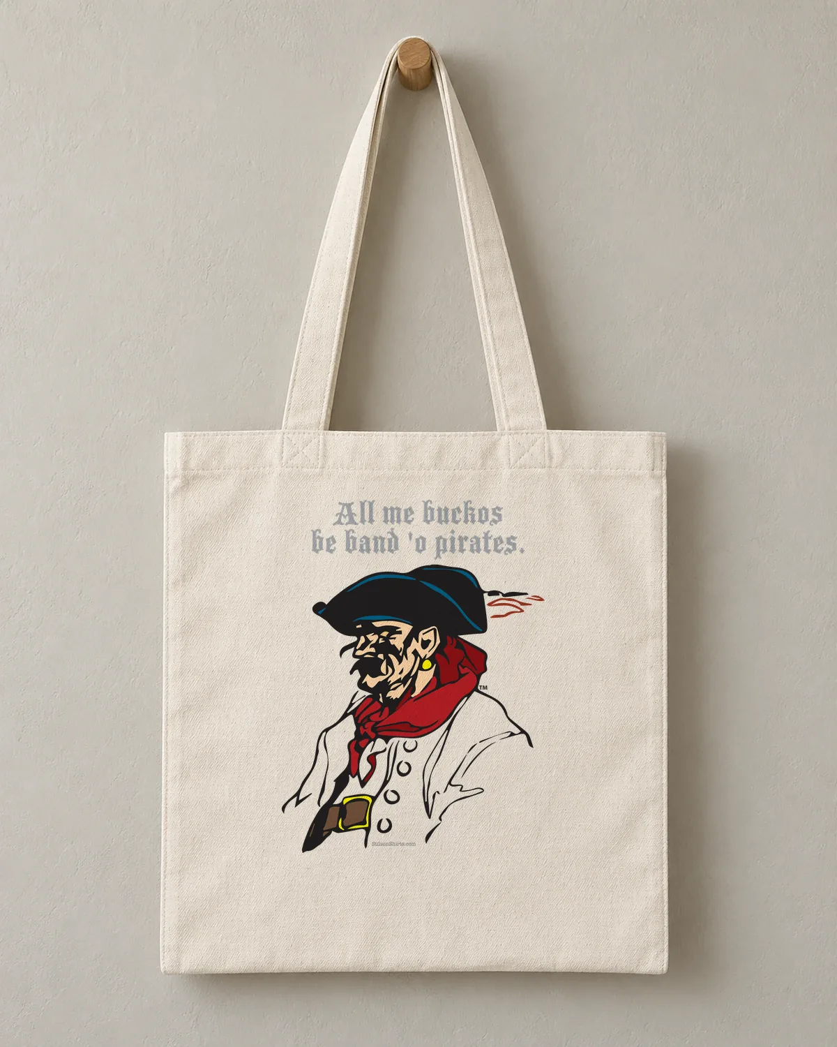 All Me Buckos tee on a cotton tote