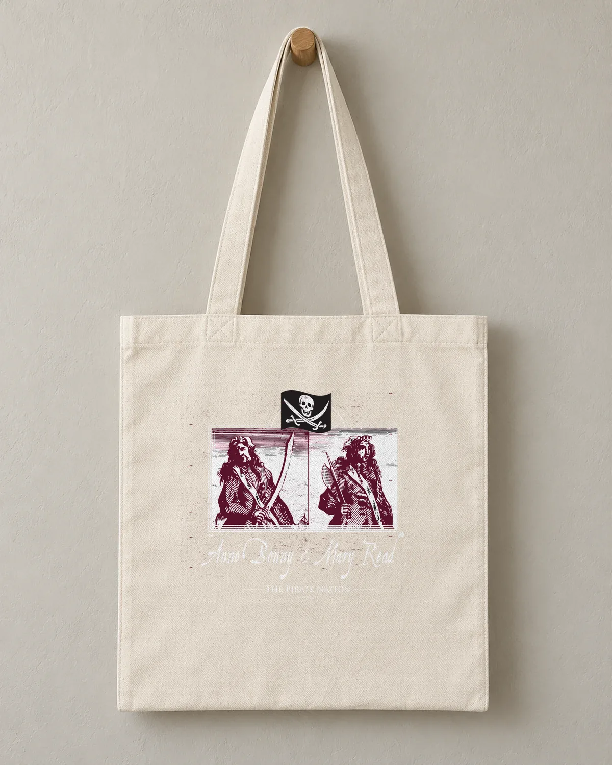 Anne Bonny & Mary Read tee on a cotton tote