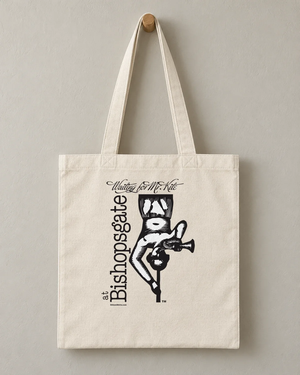 Bishopsgate Acrobat tee on a cotton tote