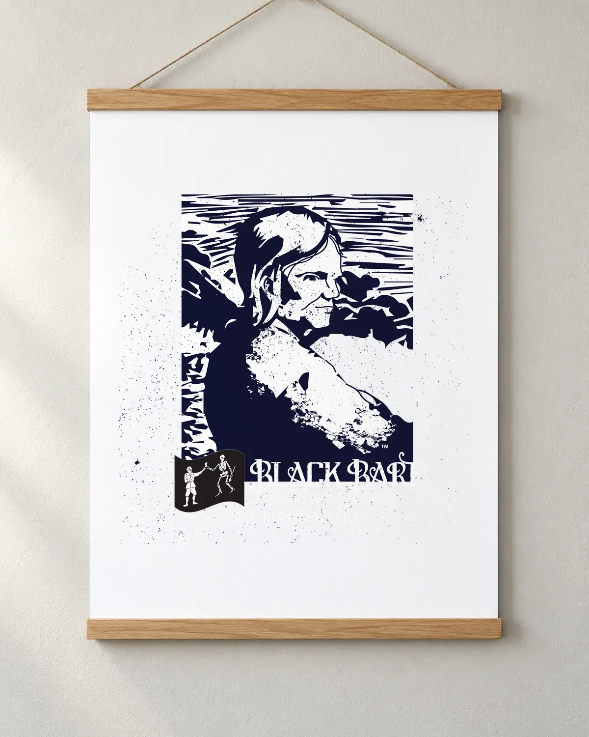 Black Bart tee on a matte poster