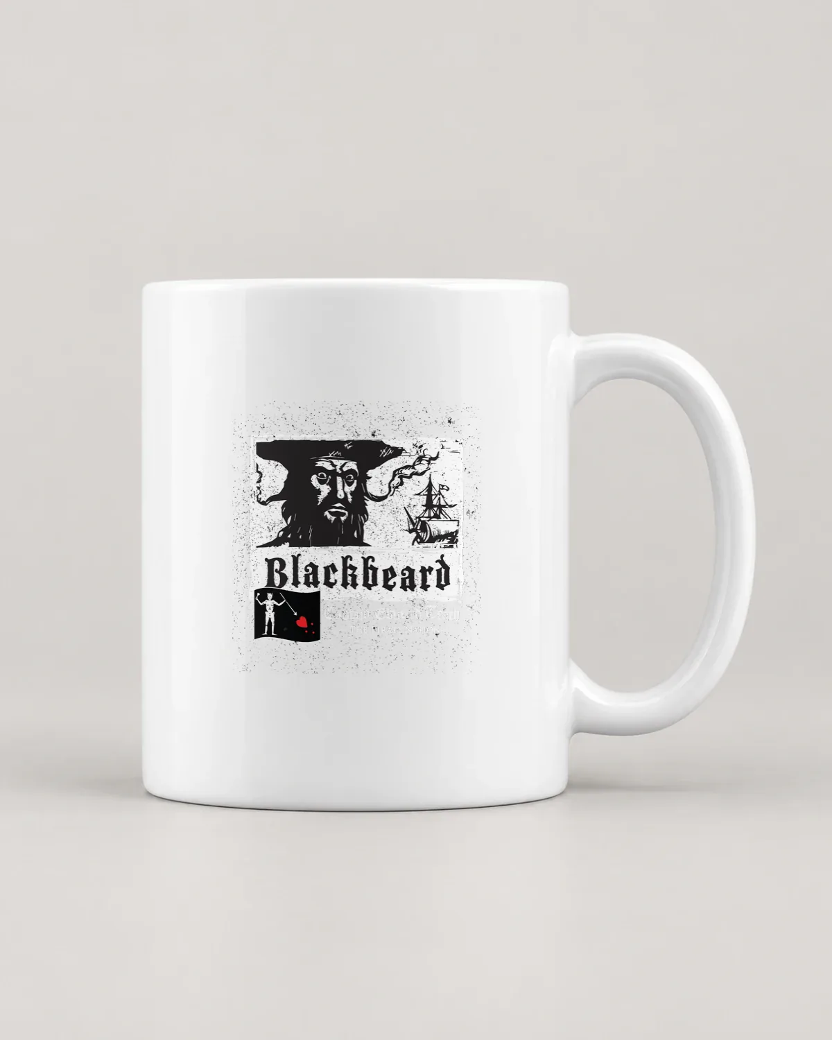 Blackbeard, Cap'n Edward Teach tee on a ceramic mug