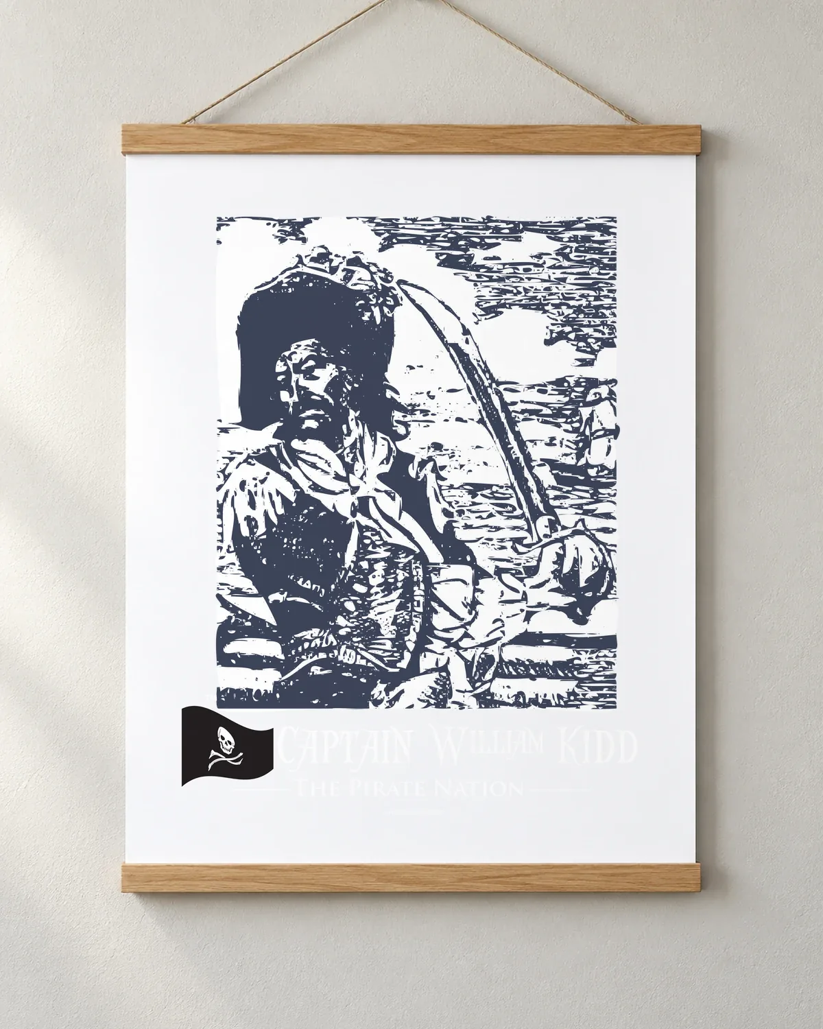 Captain William Kidd tee on a matte poster