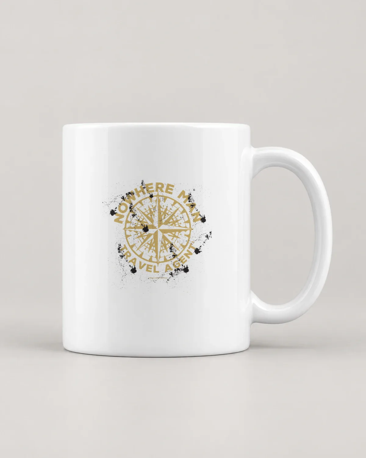 Compass Rose Travel Agent tee on a ceramic mug