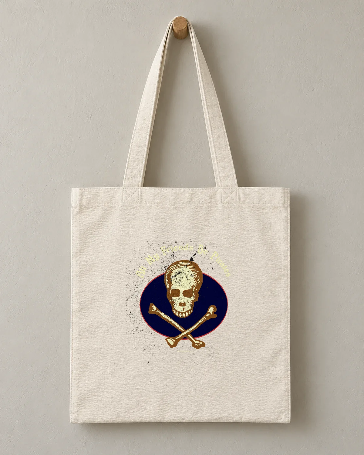 All My Friends Be Pirates tee on a cotton tote