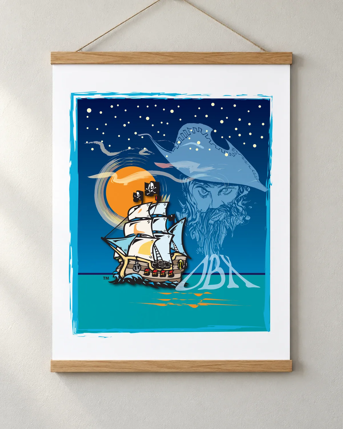 Ghost of Blackbeard tee on a matte poster
