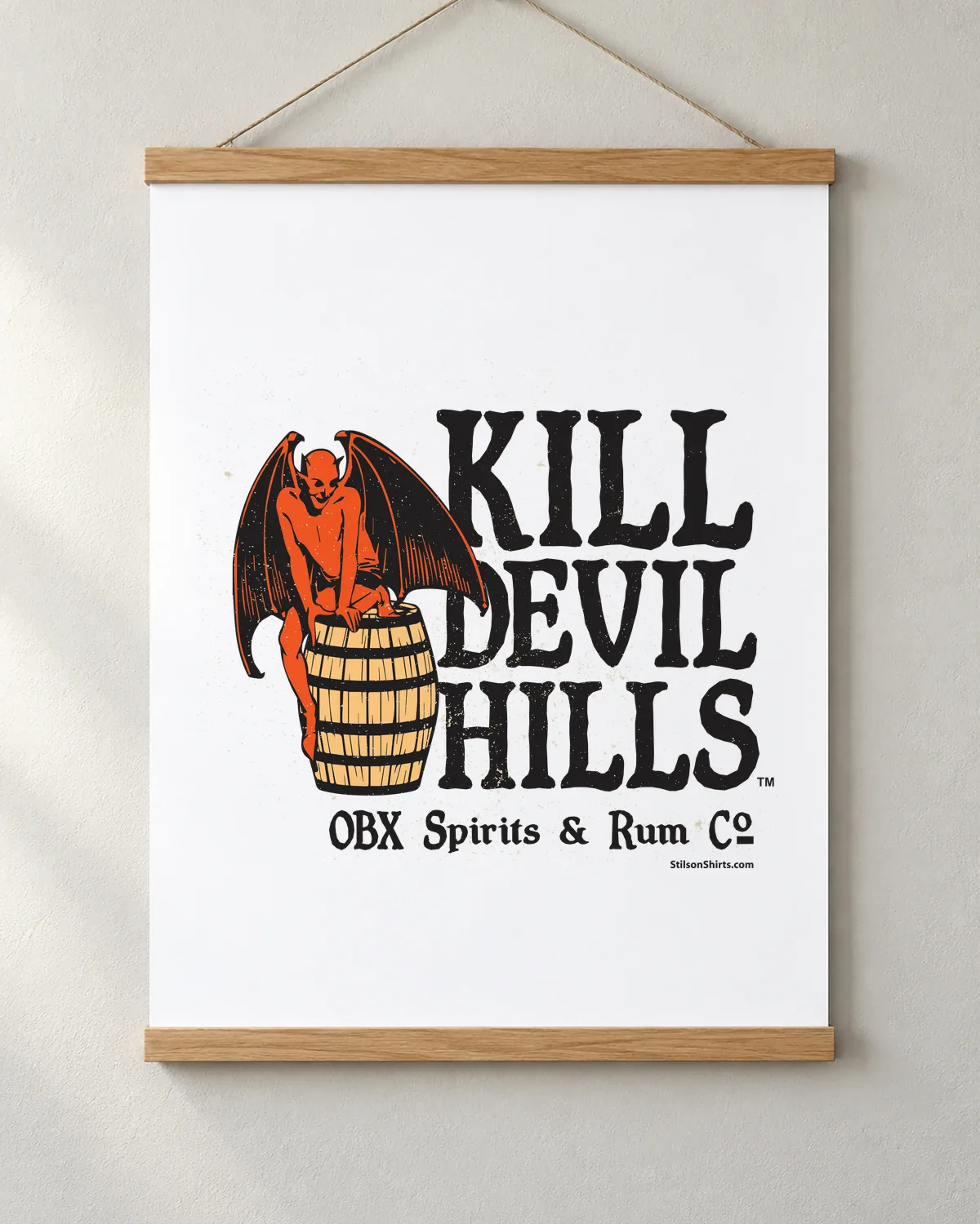 Kill Devil Hills Spirits & Rum tee on a matte poster