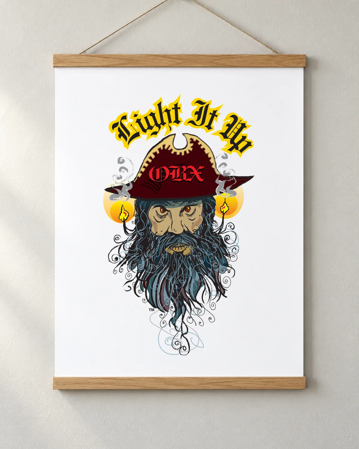 Light It Up OBX tee on a matte poster
