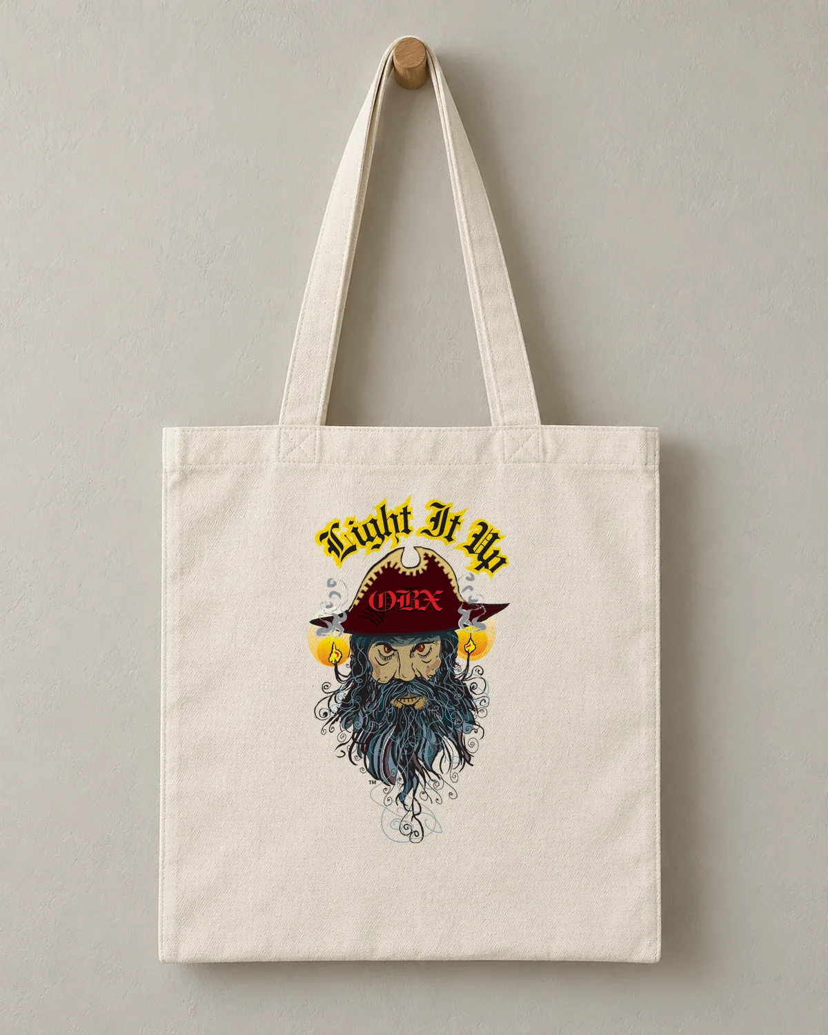 Light It Up OBX tee on a cotton tote