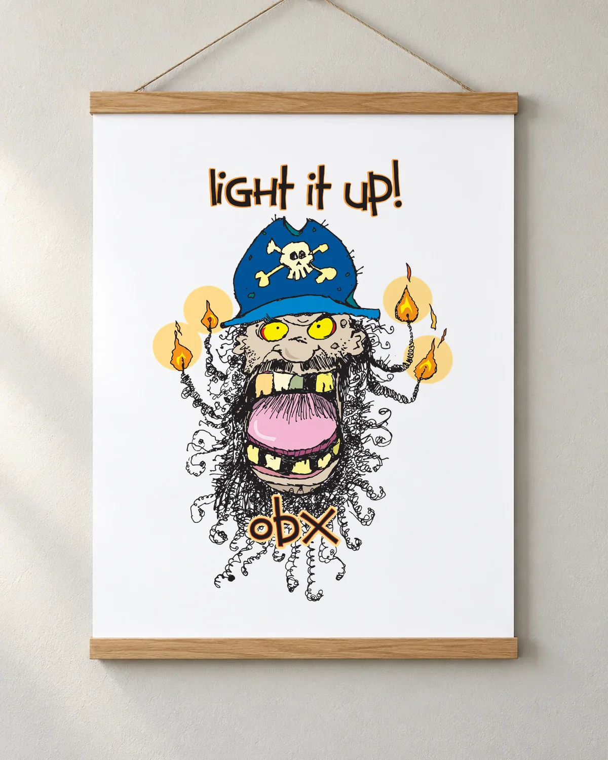 Light It Up toon tee on a matte poster