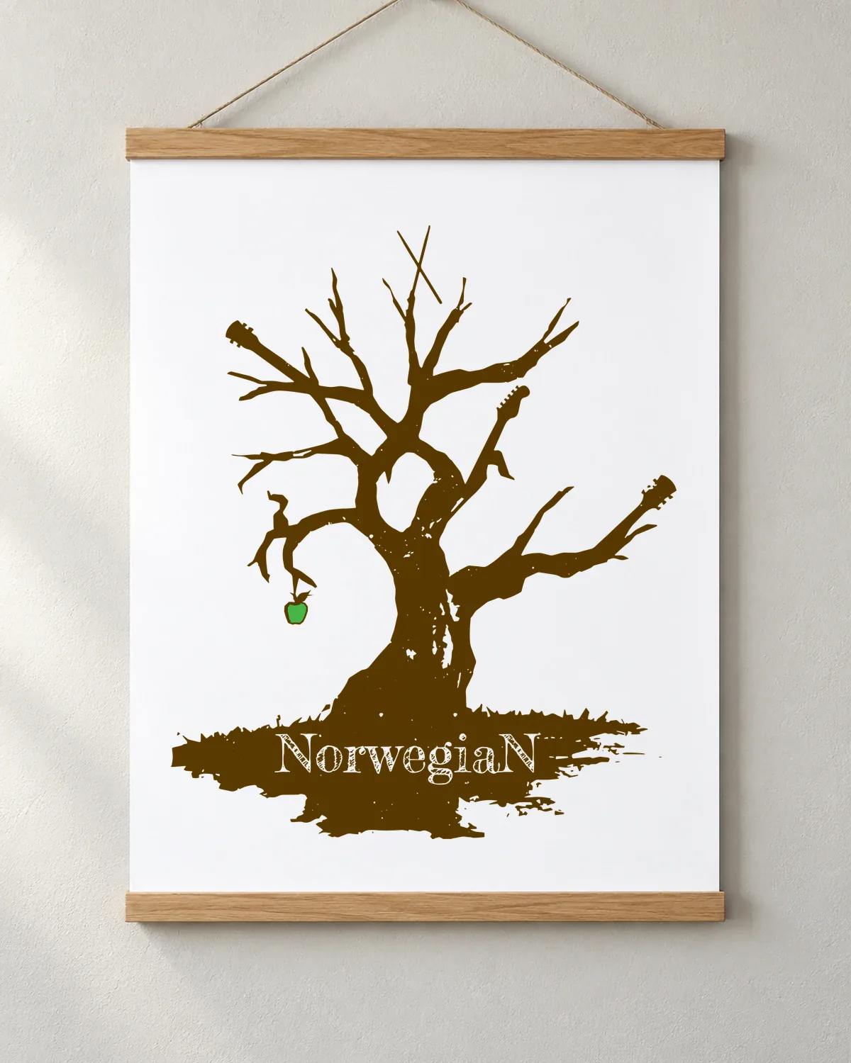 Norwegian Tree tee on a matte poster