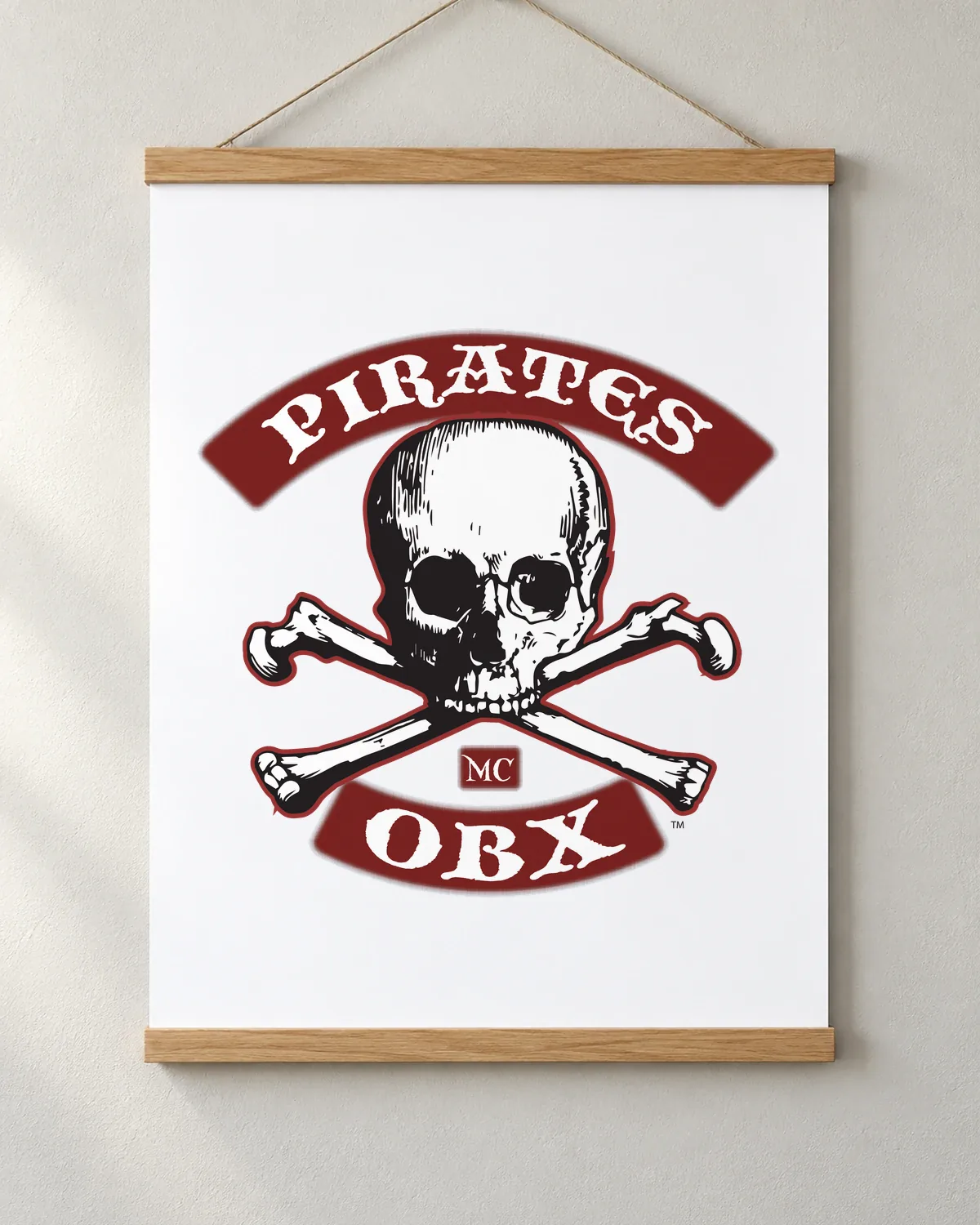 Pirates MC OBX tee (pink) on a matte poster