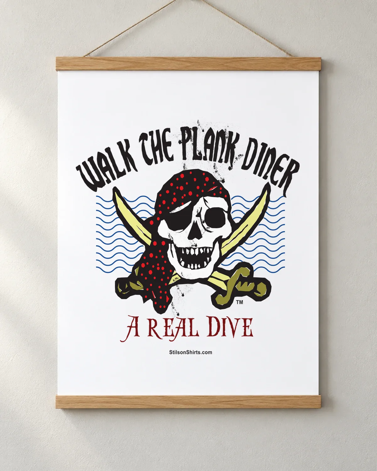 Walk the Plank Diner tee on a matte poster