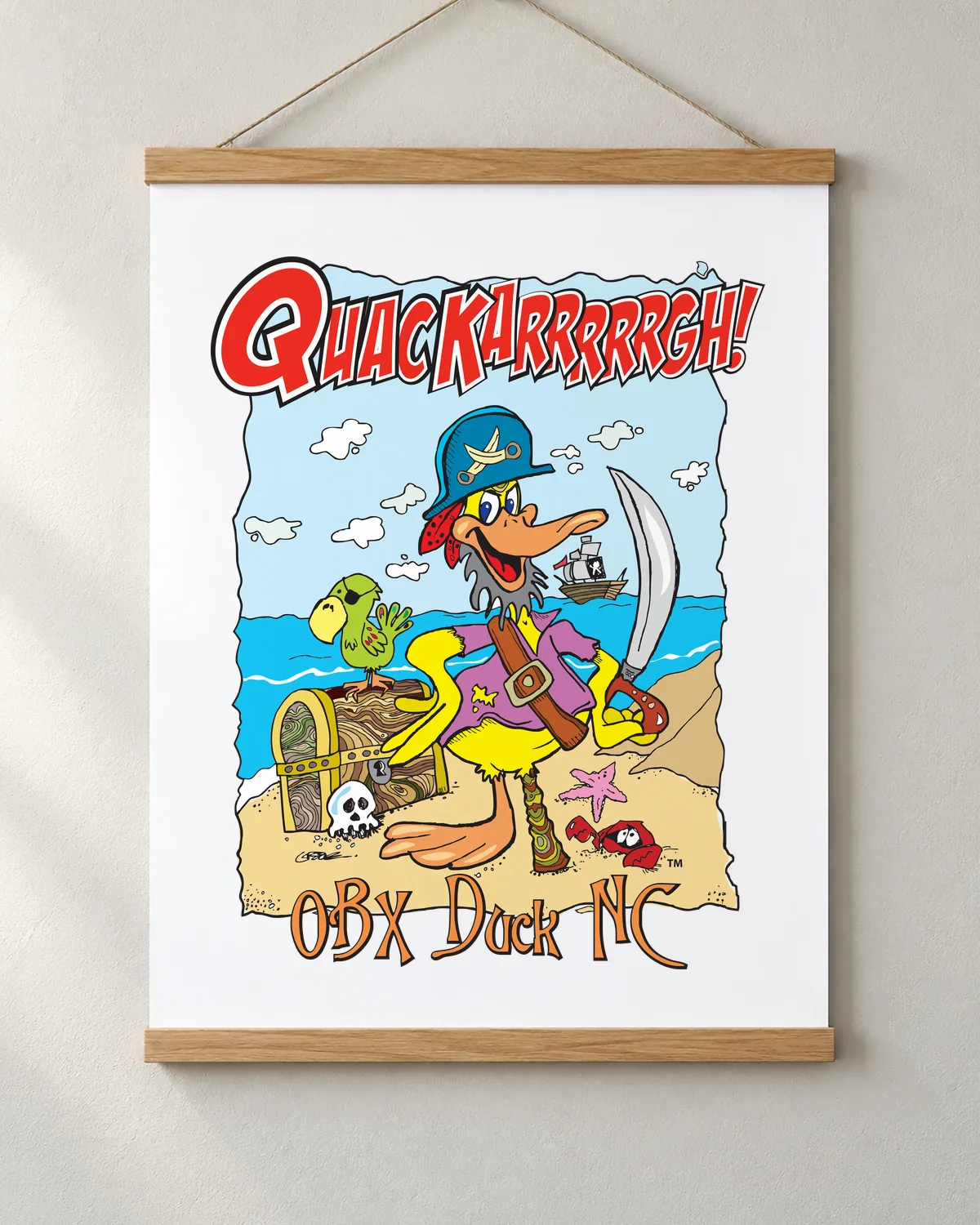 Quackarrrgh! OBX Duck tee on a matte poster