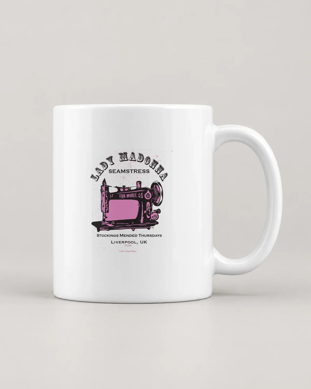 Seamstress Sewing Machine tee on a ceramic mug
