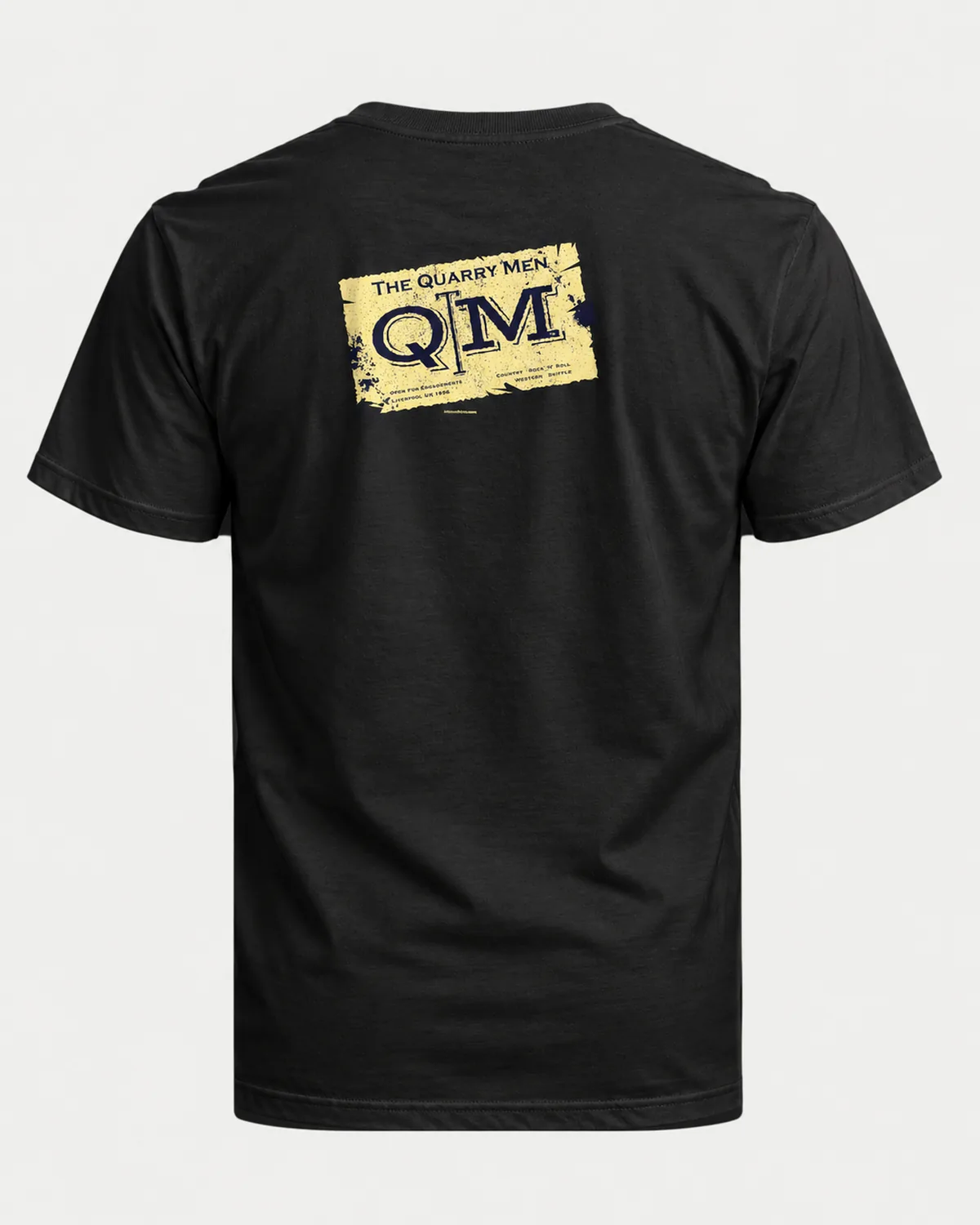 Vintage Skiffle Ticket tee on a black tee, back view