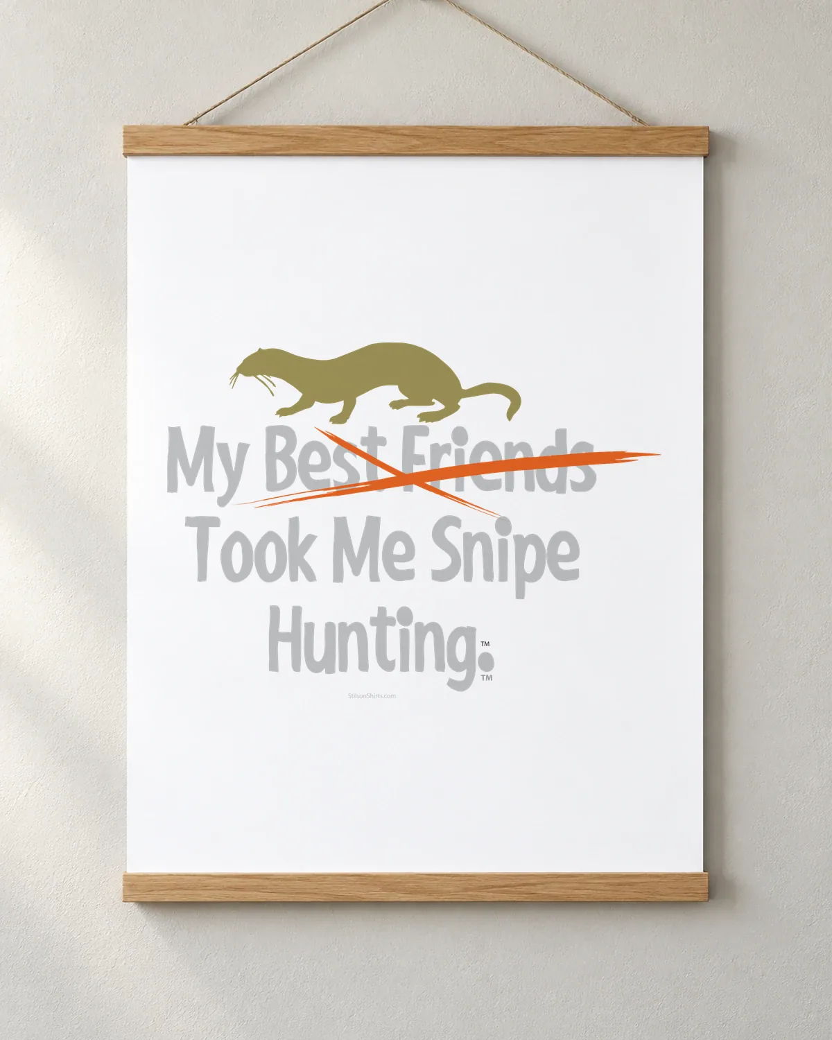 Snipe Hunting tee on a matte poster