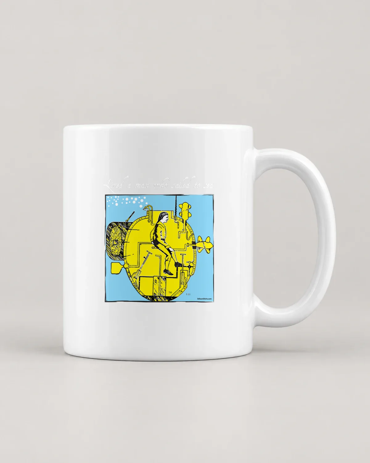 Deep Sea Submersible tee on a ceramic mug