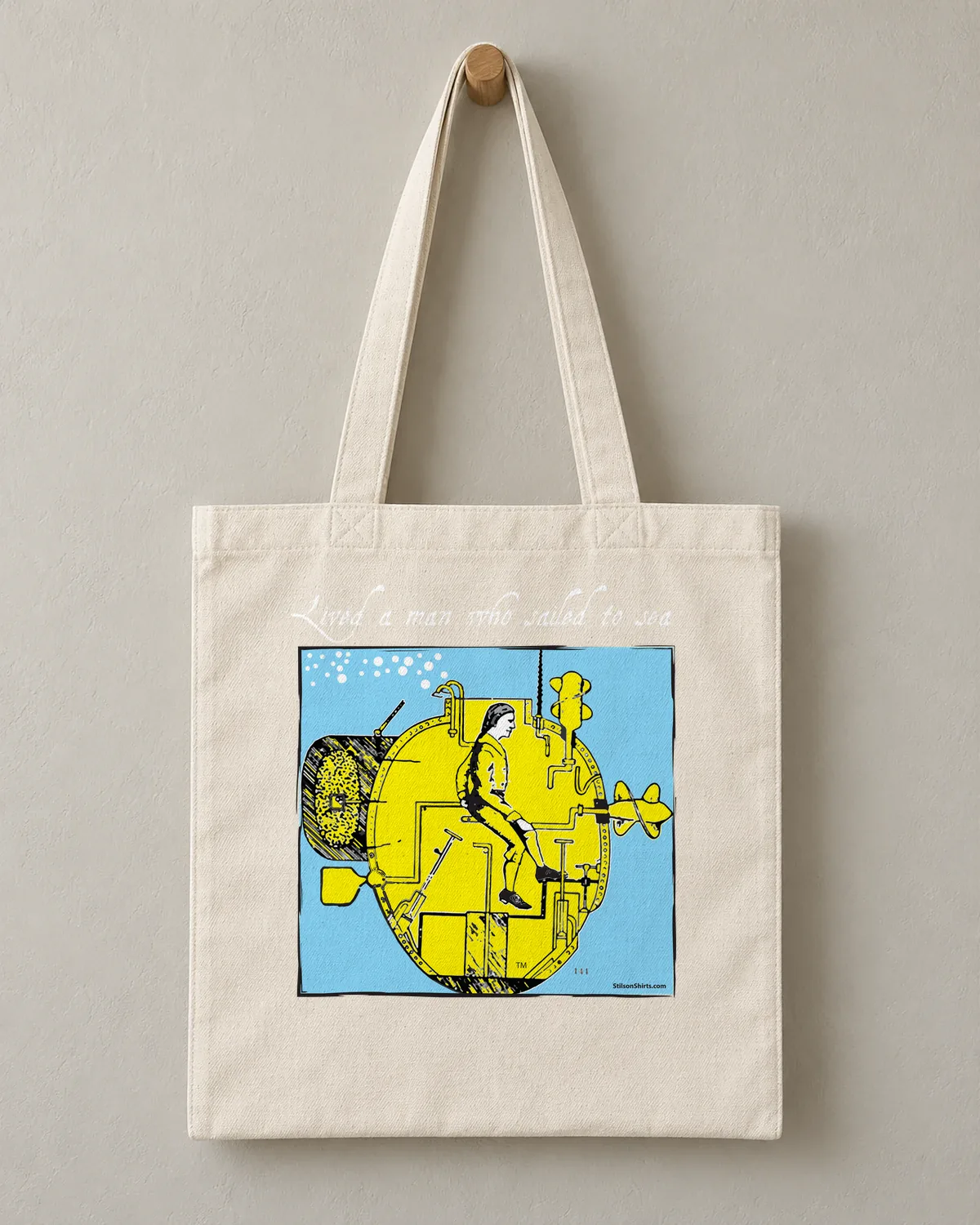 Deep Sea Submersible tee on a cotton tote