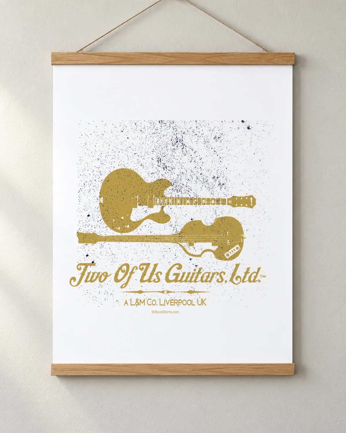 Twin Guitars Ltd. tee on a matte poster