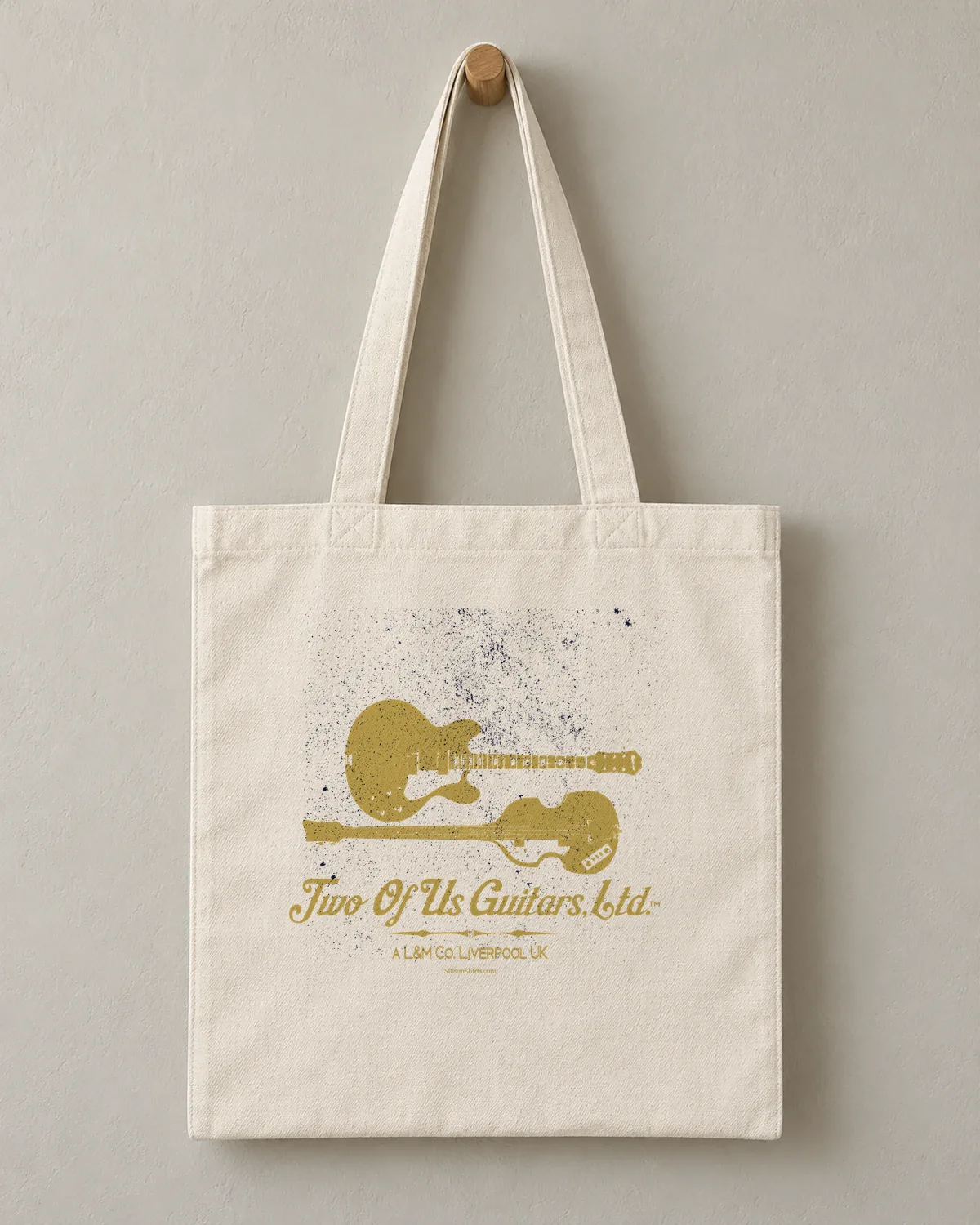 Twin Guitars Ltd. tee on a cotton tote